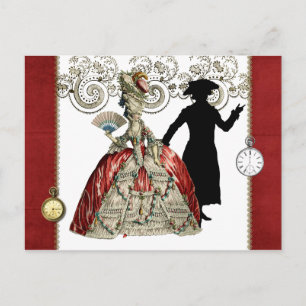 Carte Postale Dame géorgienne avec ventilateur et gentilhomme - 