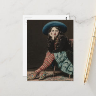 Carte Postale Dame Rétro Avec Attitude Ennuyée