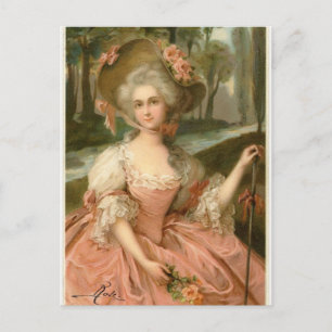 Carte Postale Dame Rose victorienne