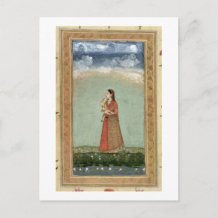 Carte Postale Dame tenant un bol de roses, de la Petite Vie