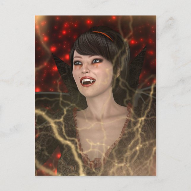 Carte Postale Dame Vampire (Devant)