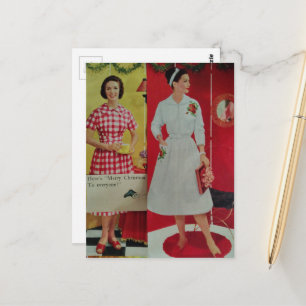 Carte Postale Dames de Noël des années 1950