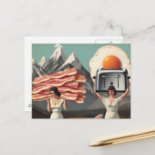 Carte Postale Dames de petit-déjeuner surréalistes dans les mont