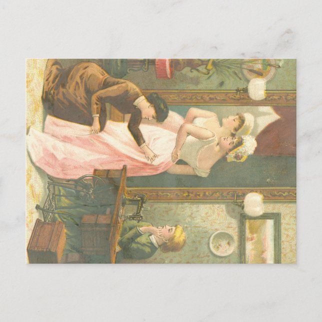 Carte Postale Dames victoriennes en robe (Devant)