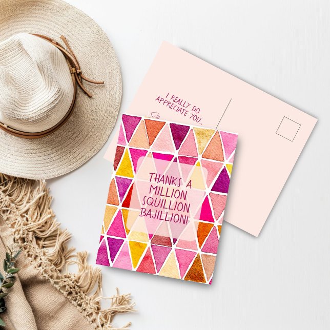Carte postale d'amitié Merci un million de milliar (Thanks a Million Bajillion Post Card)