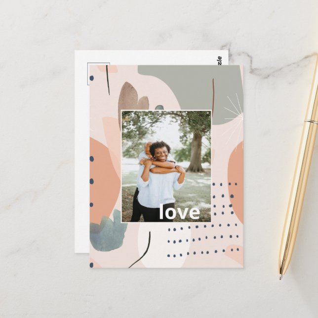 Carte postale d'amour artistique personnalisée (Devant/Arrière en situation)