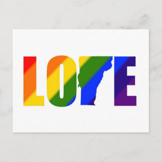 Carte postale d'amour du Vermont de gay pride