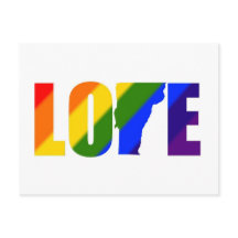 Carte postale d'amour du Vermont de gay pride