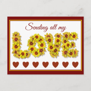 Carte postale d'amour Tournesol