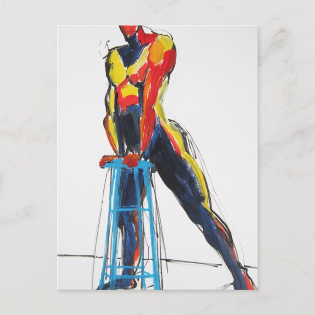 Carte postale Dancer avec outil de dessin (Devant)