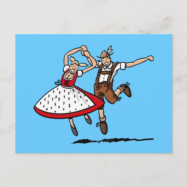 Carte postale Dancing Bavarian Bière FESTIVAL Coup (Devant)