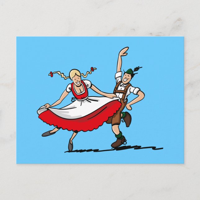Carte postale Dancing Bavarian Bière FESTIVAL Coup (Devant)