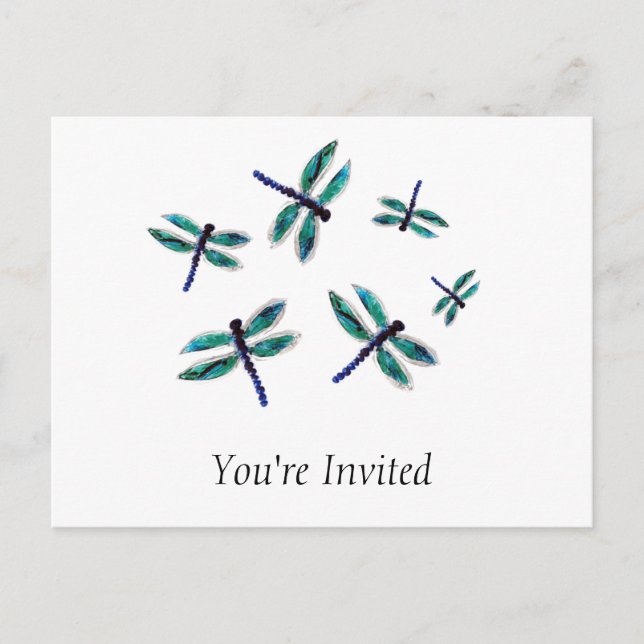 Carte Postale Dancing Blue Dragonfly (Devant)