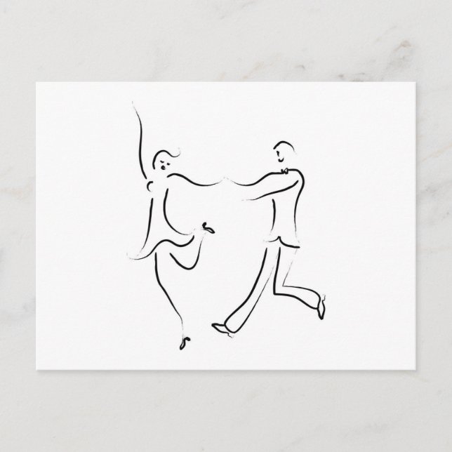 Carte Postale Dancing Couple Sketch (Devant)