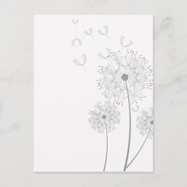 Carte Postale Dandelion Blossoms Vines Romantique Wedding shower (Devant)