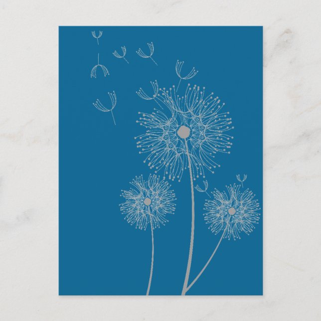 Carte Postale Dandelion couleur art floral moderne (Devant)