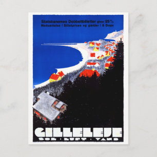 Carte Postale Danemark Gilleleje Affiche Vintage voyage restauré