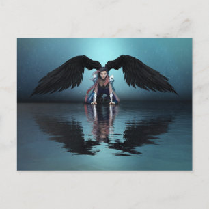 carte postale d'ange noir