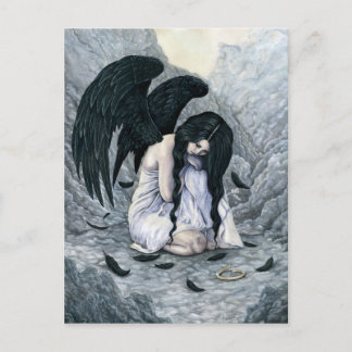 Carte postale d'ange tombée par halo cassé