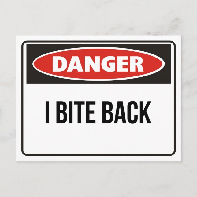 Carte Postale Danger - Je Me Bite De Retour (Devant)