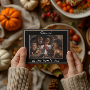 Carte Postale Daniel debout dans la scène dramatique des lions d