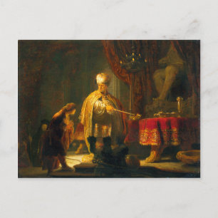 Carte Postale Daniel et Cyrus devant l'Idol Bel par Rembrandt
