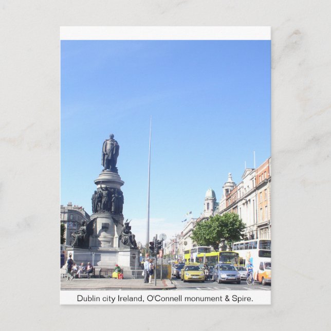Carte Postale Daniel O'Connell Monument image & Dublin Spire (Devant)
