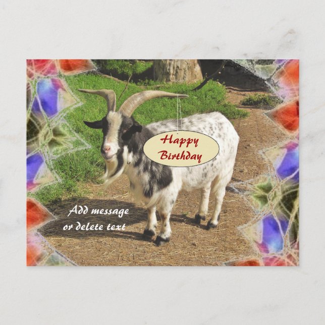 Carte postale d'anniversaire Abstraite de chèvre m (Devant)