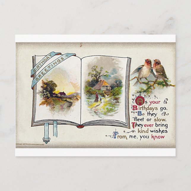 Carte postale d'anniversaire affranchie le 14 mai  (Devant)