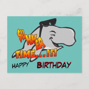 Carte postale d'anniversaire Baleine qui rit
