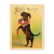 Carte postale d'Anniversaire Cute Dachshund