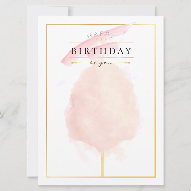 Carte postale d'anniversaire de Cotton Candy aquar (Devant)