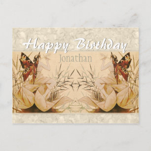 Carte postale d'anniversaire de la nymphe ailée de