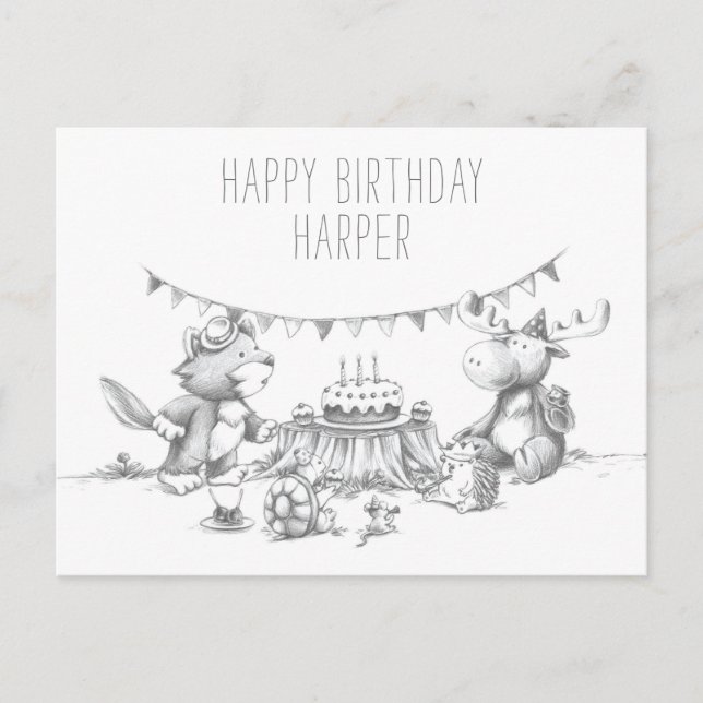 Carte postale d'anniversaire de Lil Wolf (Devant)