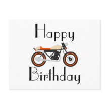 Carte postale d'anniversaire de moto