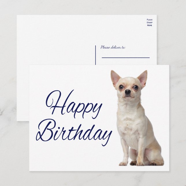 Carte postale d'anniversaire drôle de chiot Chien  (Devant / Derrière)