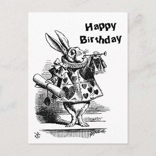 Carte postale d'anniversaire du White Rabbit CC024 (Devant)