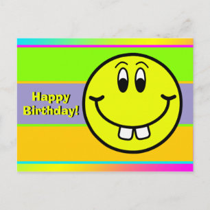 Carte postale d'anniversaire Émoticône visage sour