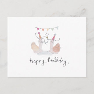 Carte postale d'anniversaire Escargot