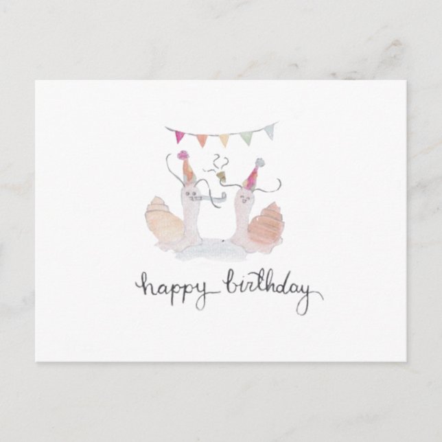 Carte postale d'anniversaire Escargot (Devant)