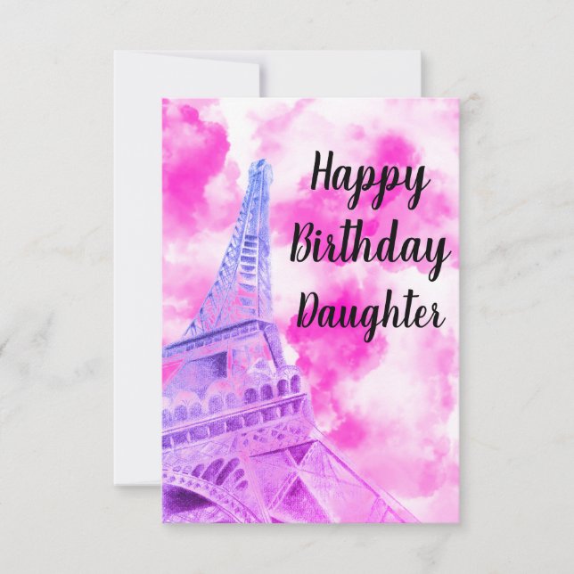 Carte postale d'anniversaire joyeuse tour Eiffel r (Devant)