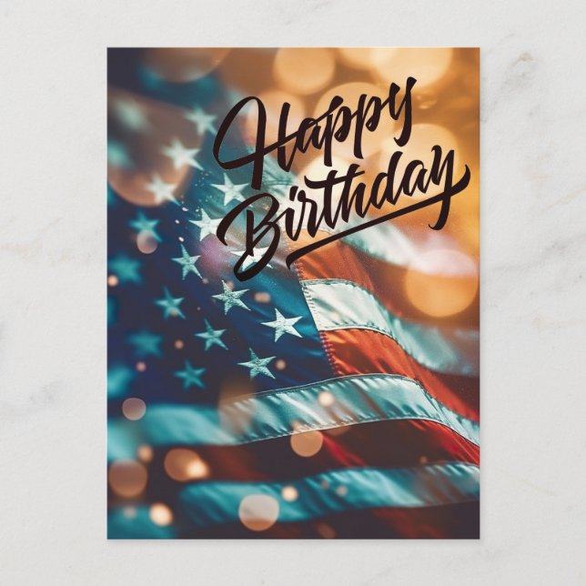 Carte postale d'anniversaire patriotique (Devant)