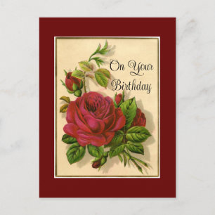 Carte postale d'anniversaire Red Roses
