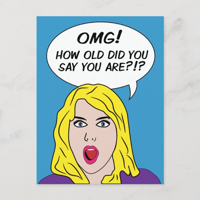 Carte postale d'anniversaire RETRO COMICS (Devant)