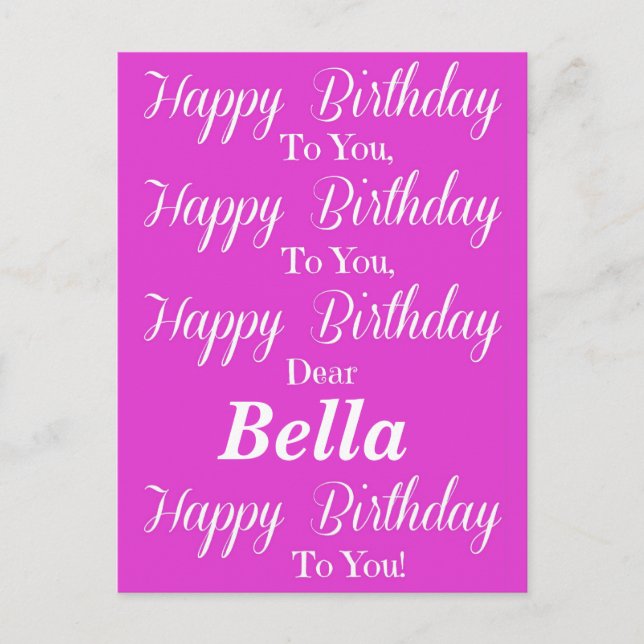 Carte postale d'anniversaire rose joyeux (Devant)