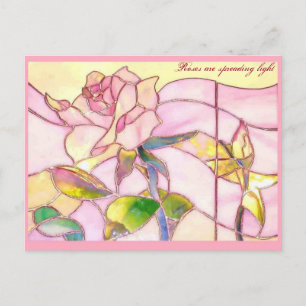 Carte postale d'anniversaire Rose Pétillante