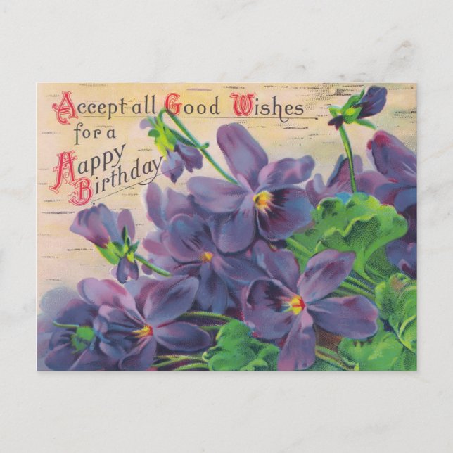 Carte postale d'anniversaire vintage (Devant)