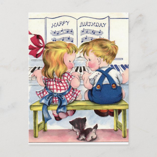 Carte postale d'anniversaire vintage (Devant)