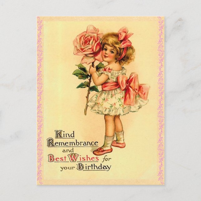 Carte postale d'anniversaire vintage (Devant)