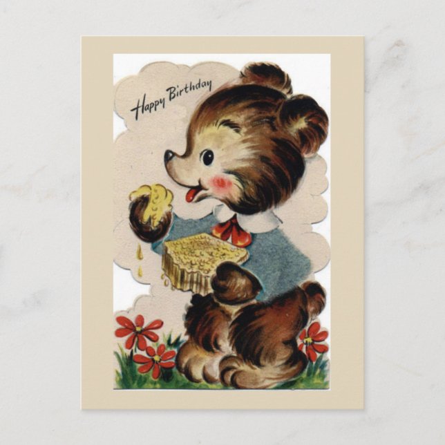 Carte postale d'anniversaire vintage (Devant)